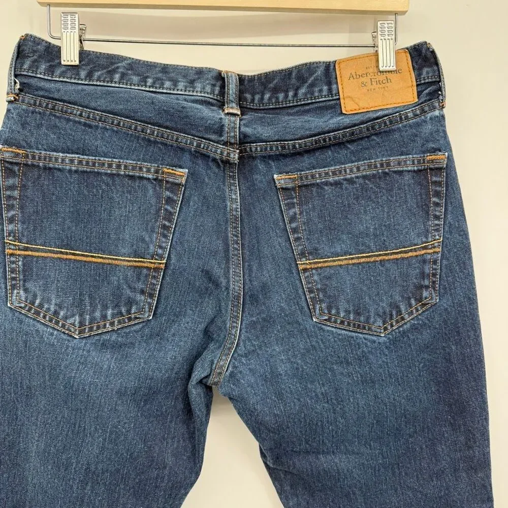 Abercrombie and Fitch Blue Denim Slim Straight Jeans Medium Wash Size W32 L30